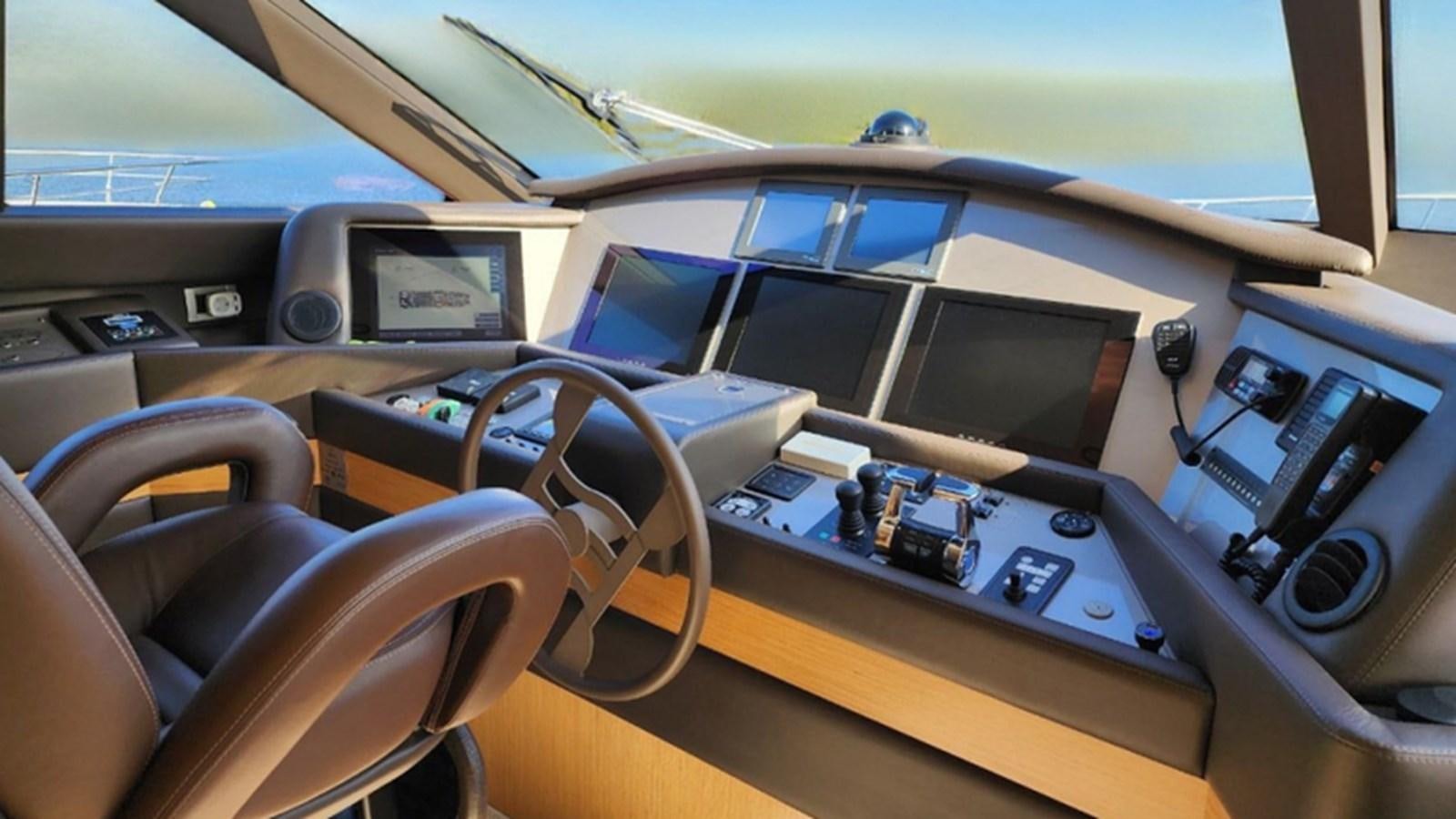 a cockpit of an airplane aboard FERRETTI 870 Yacht for Sale