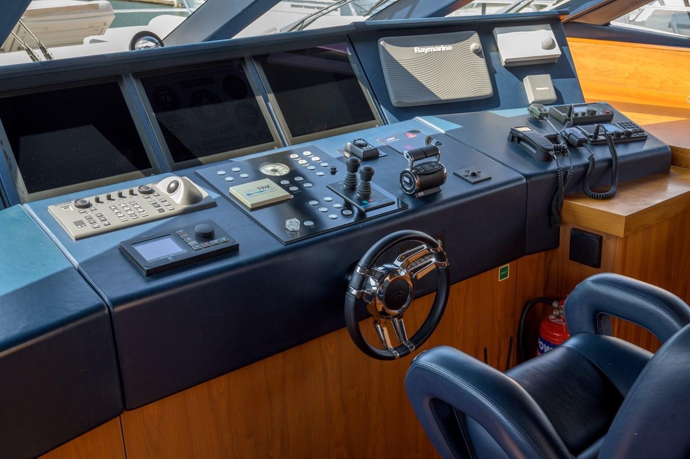 a cockpit of an airplane aboard M5 Yacht for Sale