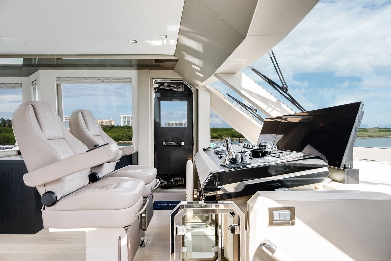 a room with a desk and a computer aboard JUST A VACATION Yacht for Sale