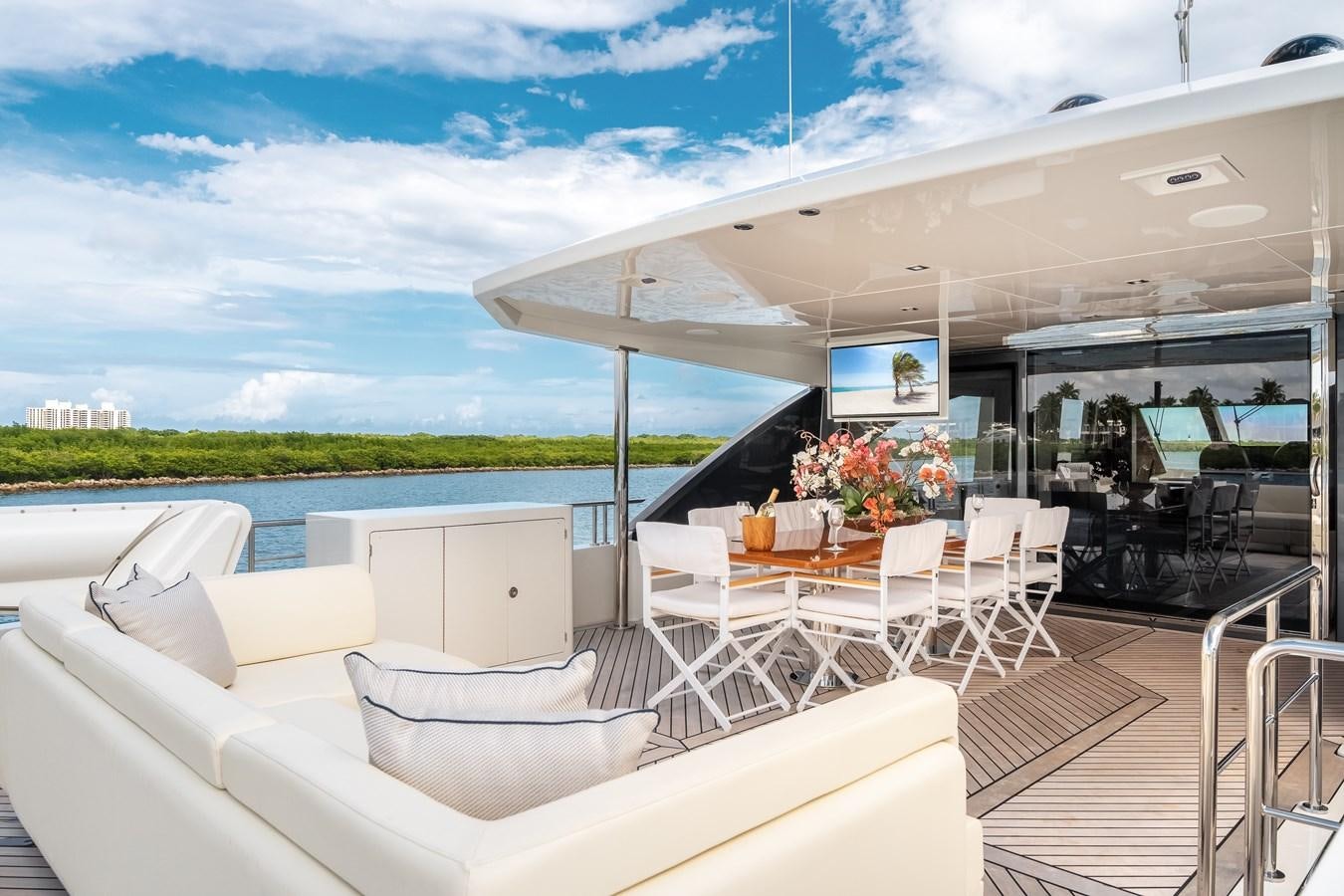 a boat on the water aboard JUST A VACATION Yacht for Sale