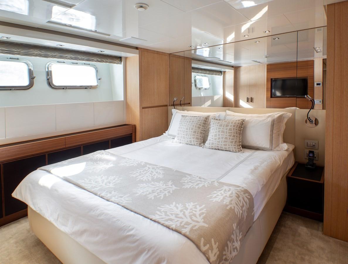 a bed in a room aboard CYBELE Yacht for Sale