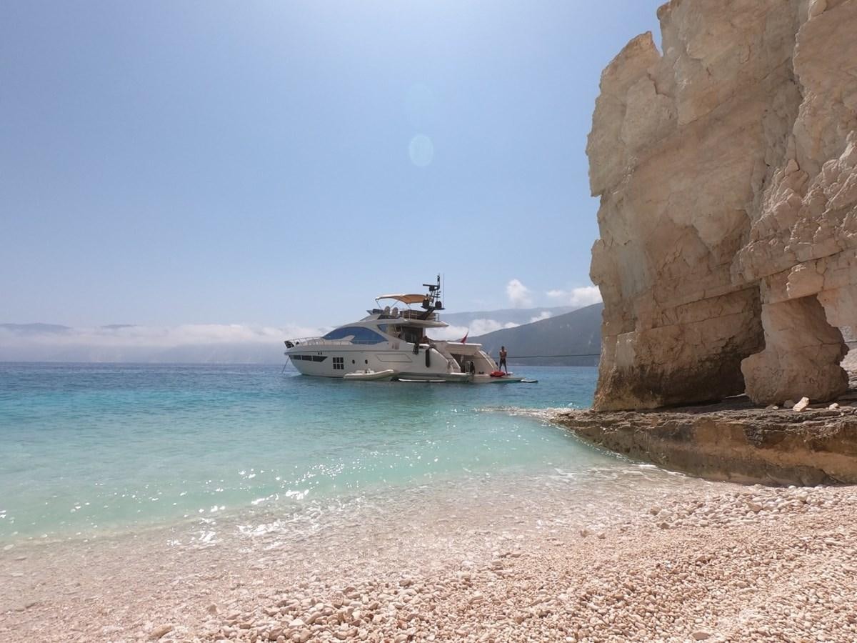 a boat in the water aboard BELLA MIA Yacht for Sale