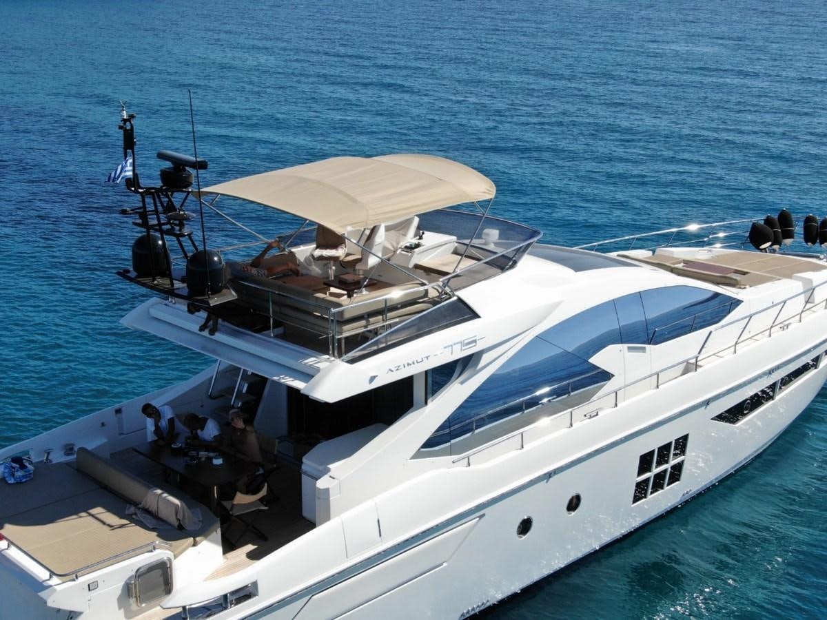 a white boat with a group of people on it aboard BELLA MIA Yacht for Sale