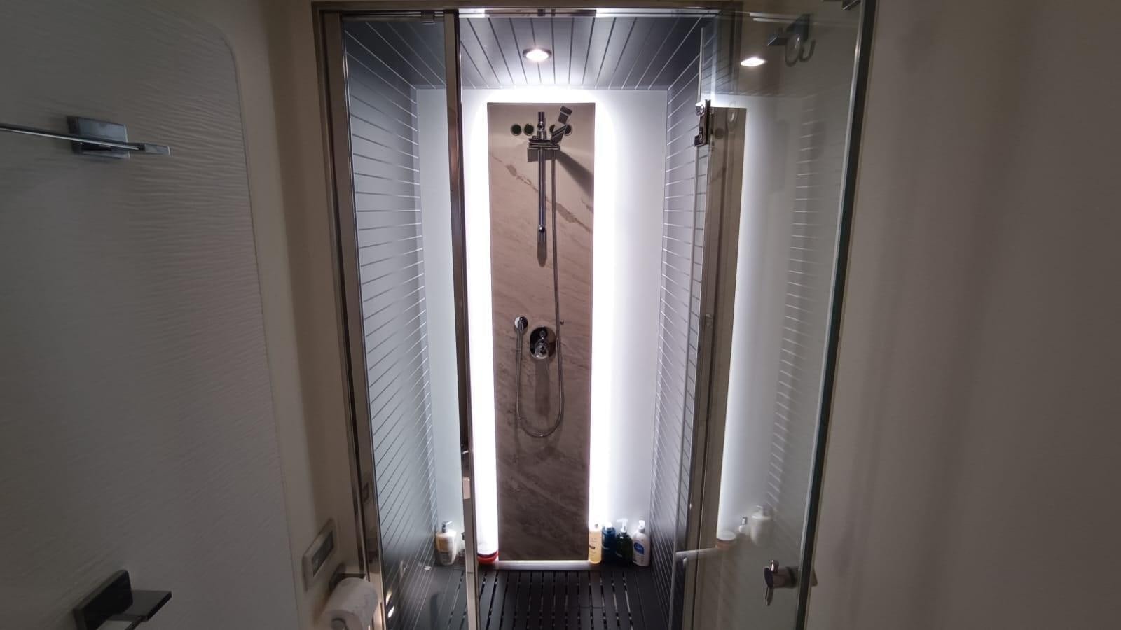 a large wooden door aboard BELLA MIA Yacht for Sale