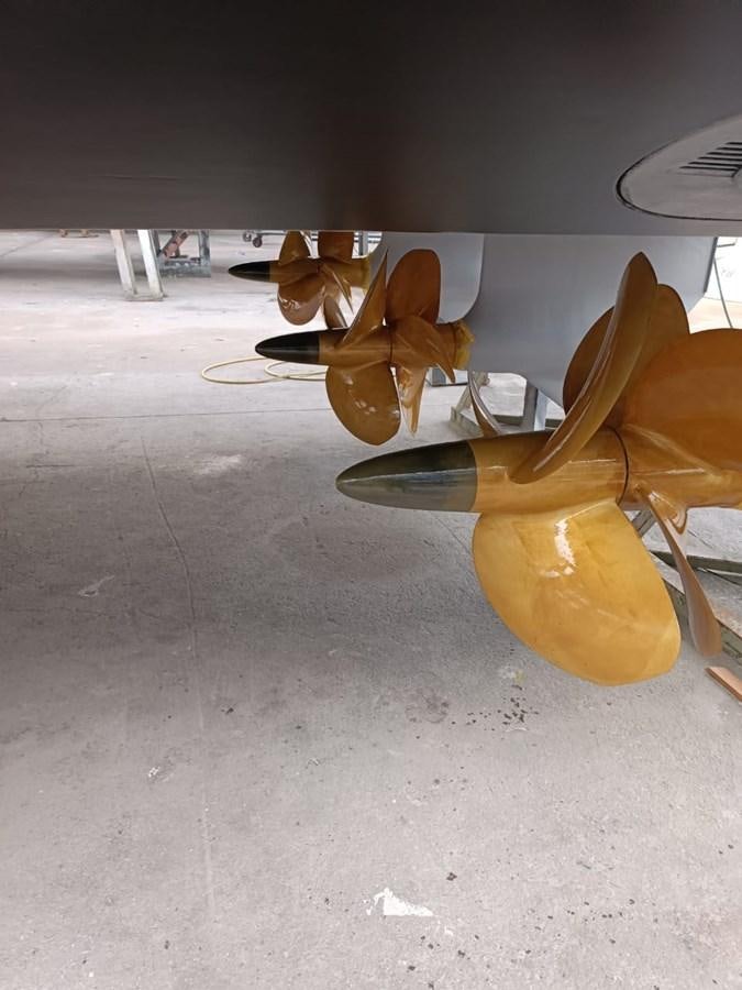 a large gold and black object aboard BELLA MIA Yacht for Sale