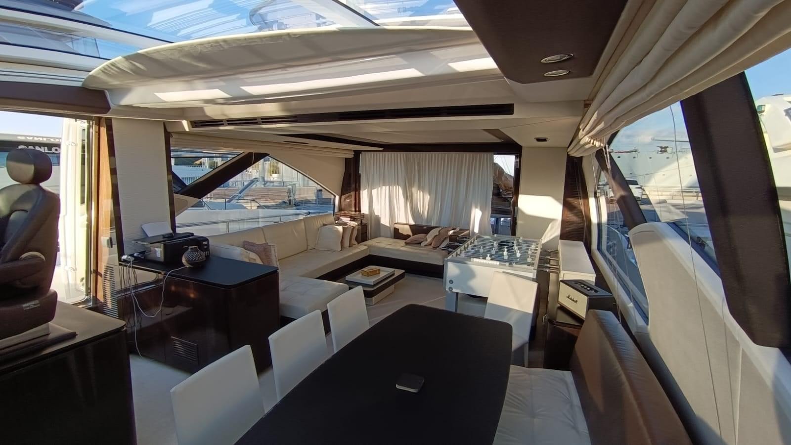 a room with a large window aboard BELLA MIA Yacht for Sale
