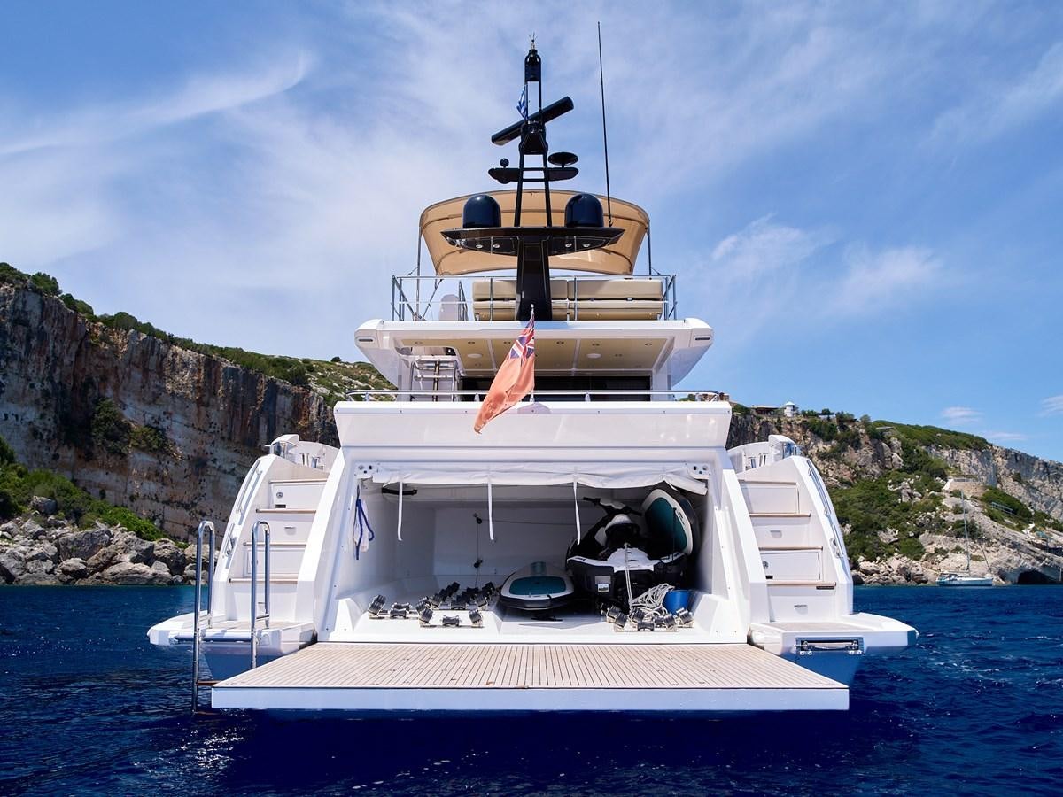 a boat on the water aboard BELLA MIA Yacht for Sale