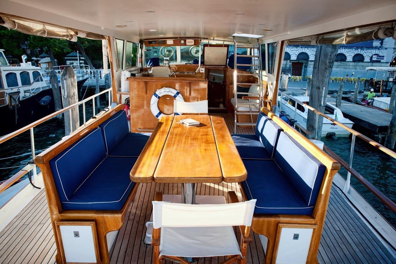 inside of a boat aboard LA BOUFFONNE Yacht for Sale