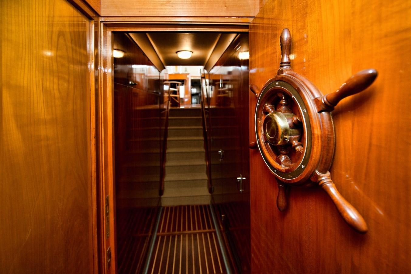a door with a handle aboard LA BOUFFONNE Yacht for Sale