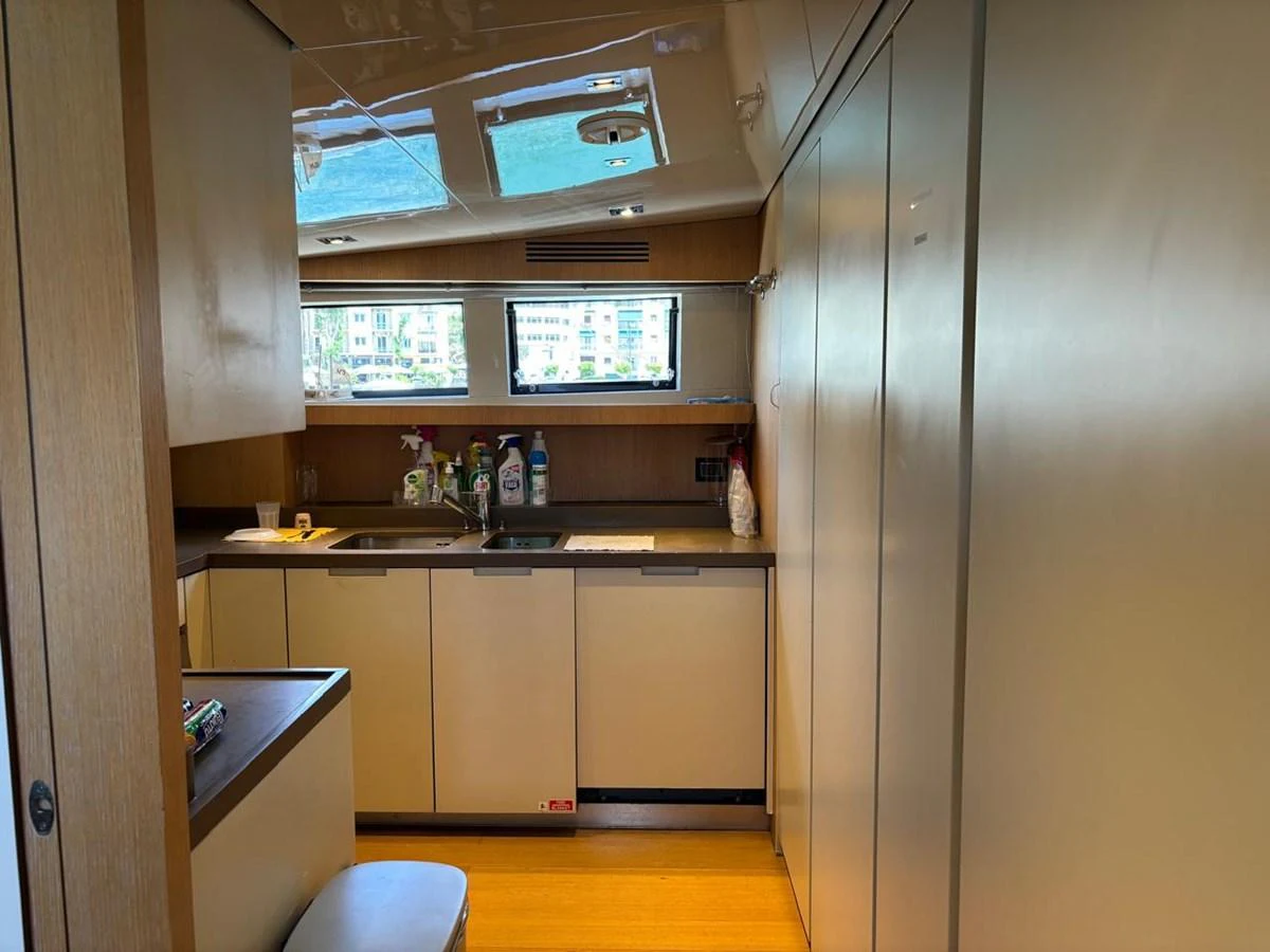 The yacht's galley is well-equipped with modern appliances and ample storage space. aboard SANLORENZO Yacht for Sale