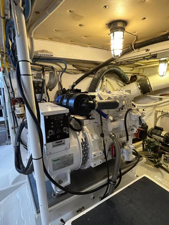 The image showcases the yacht's well-maintained engine room with advanced machinery. aboard ADDISYN ANN Yacht for Sale