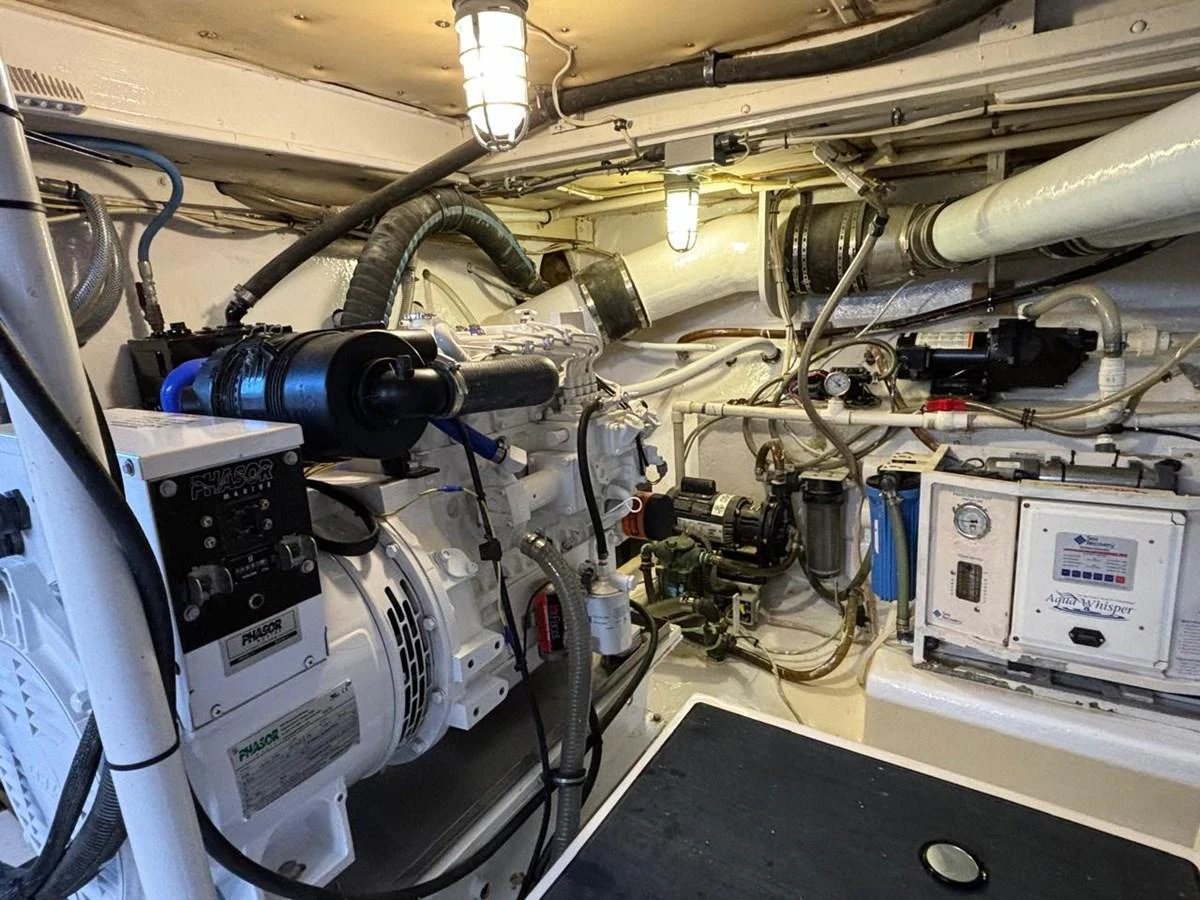 The engine room showcases the yacht's mechanical components and systems. aboard ADDISYN ANN Yacht for Sale