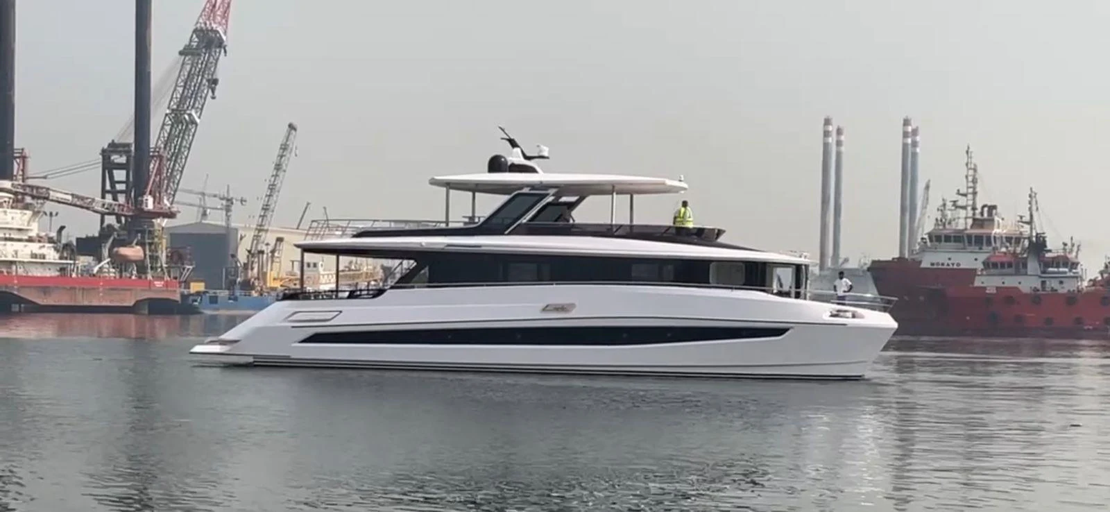 a boat in the water aboard XCEL 70 Yacht for Sale