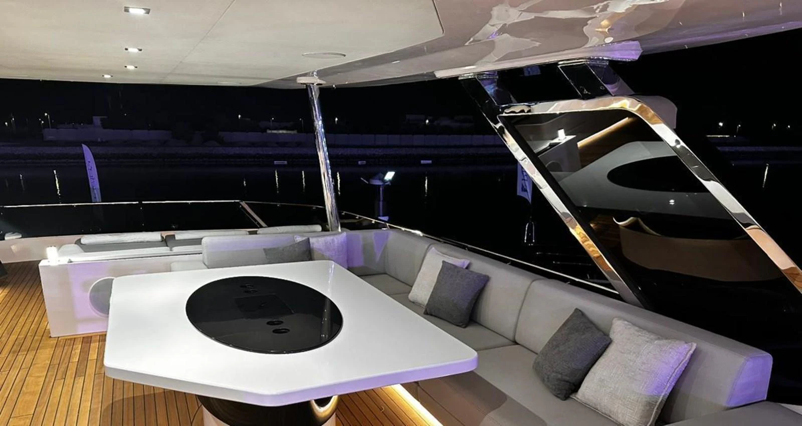 a large white and black machine aboard XCEL 70 Yacht for Sale