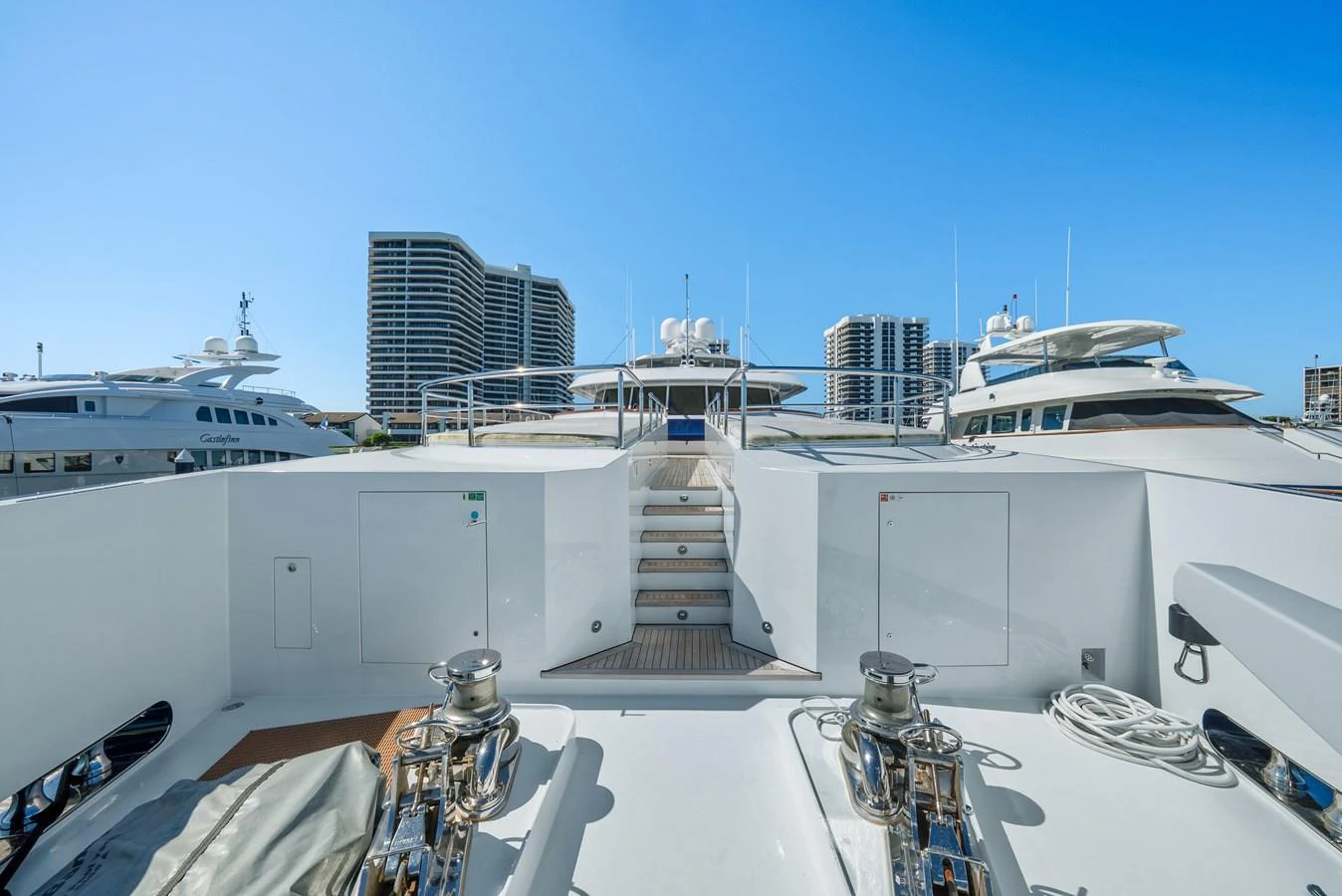 a group of white tanks on a white surface aboard NICOLE EVELYN Yacht for Sale
