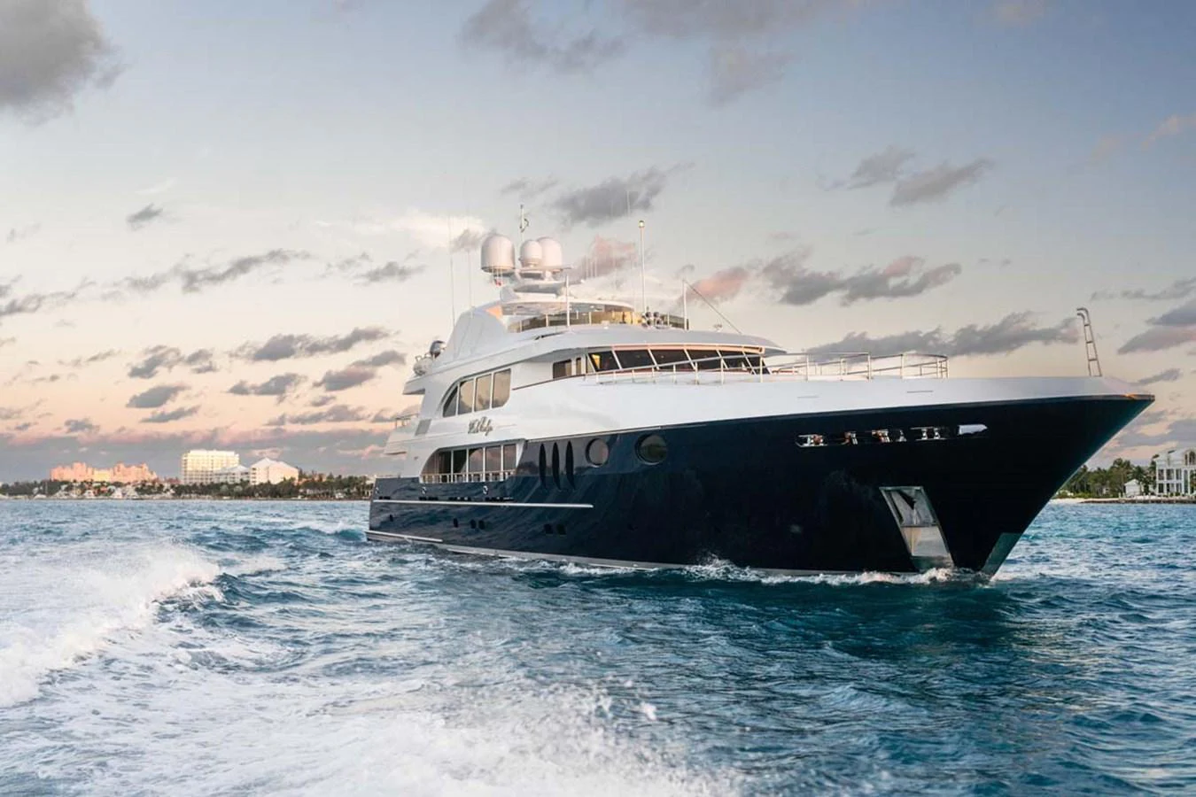 a boat on the water aboard NICOLE EVELYN Yacht for Sale
