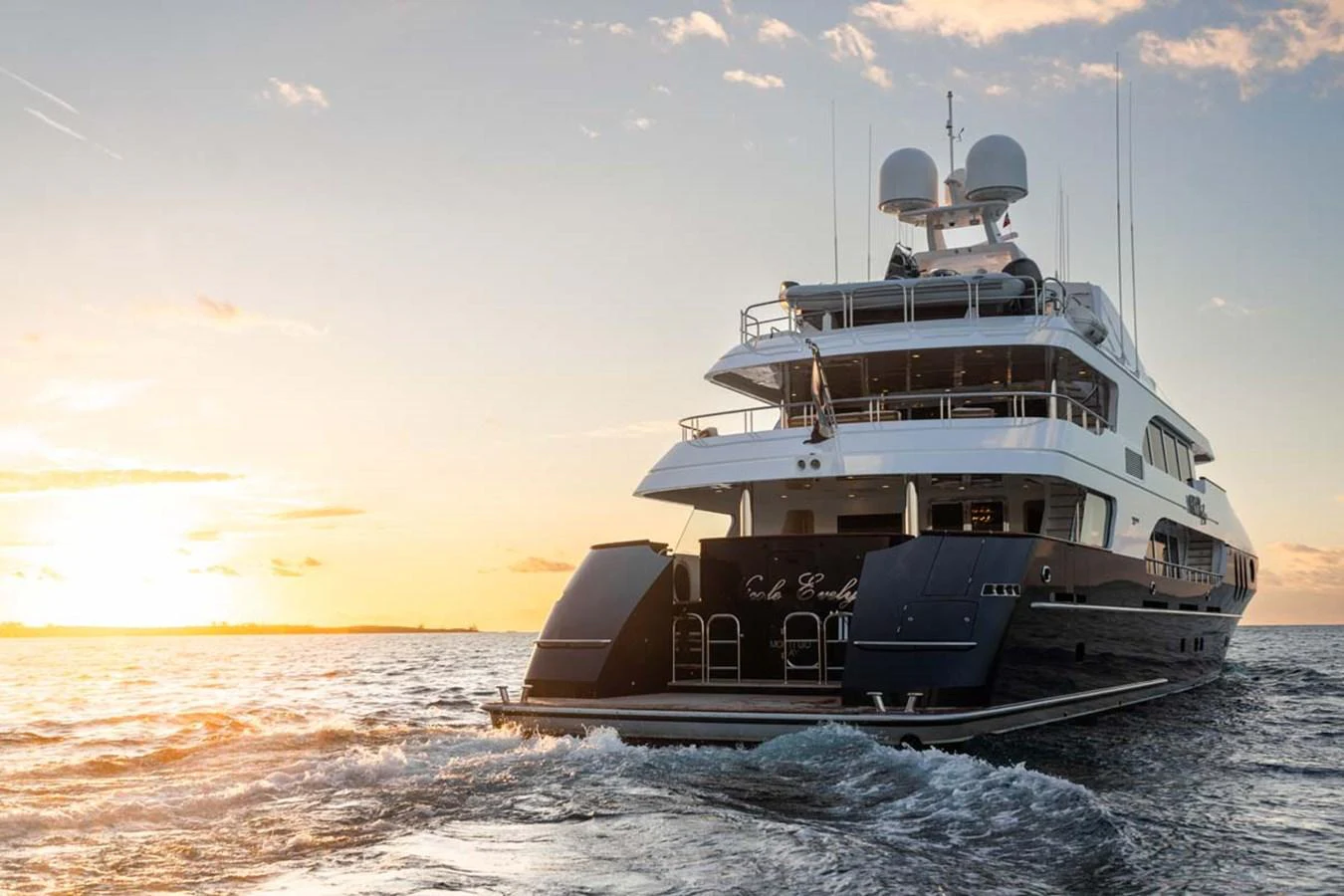 a boat on the water aboard NICOLE EVELYN Yacht for Sale