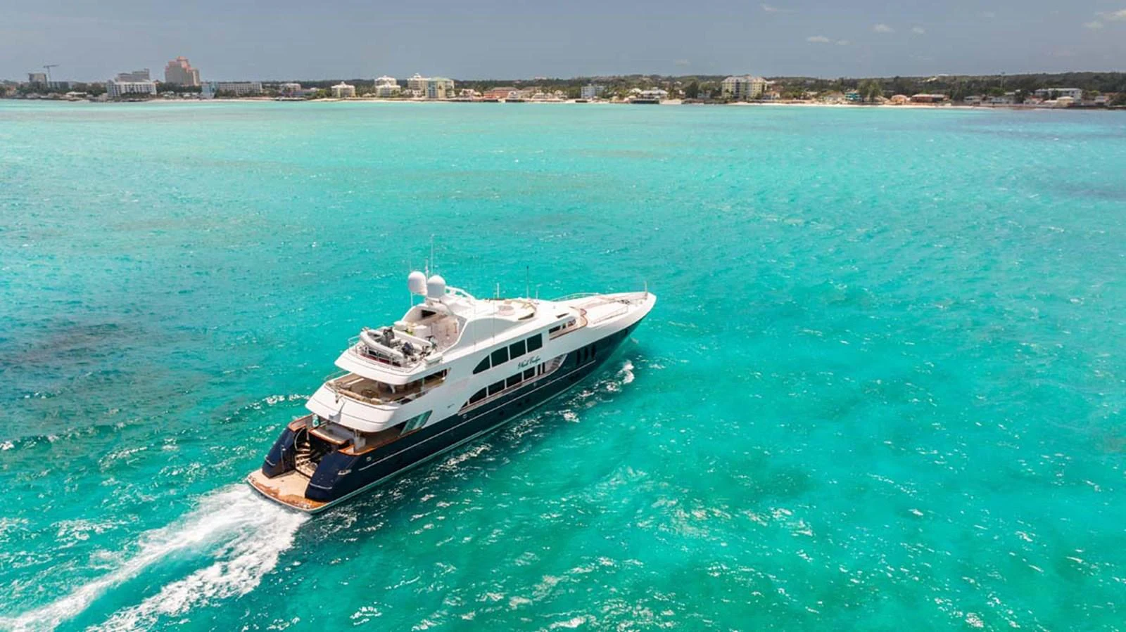 a boat on the water aboard NICOLE EVELYN Yacht for Sale