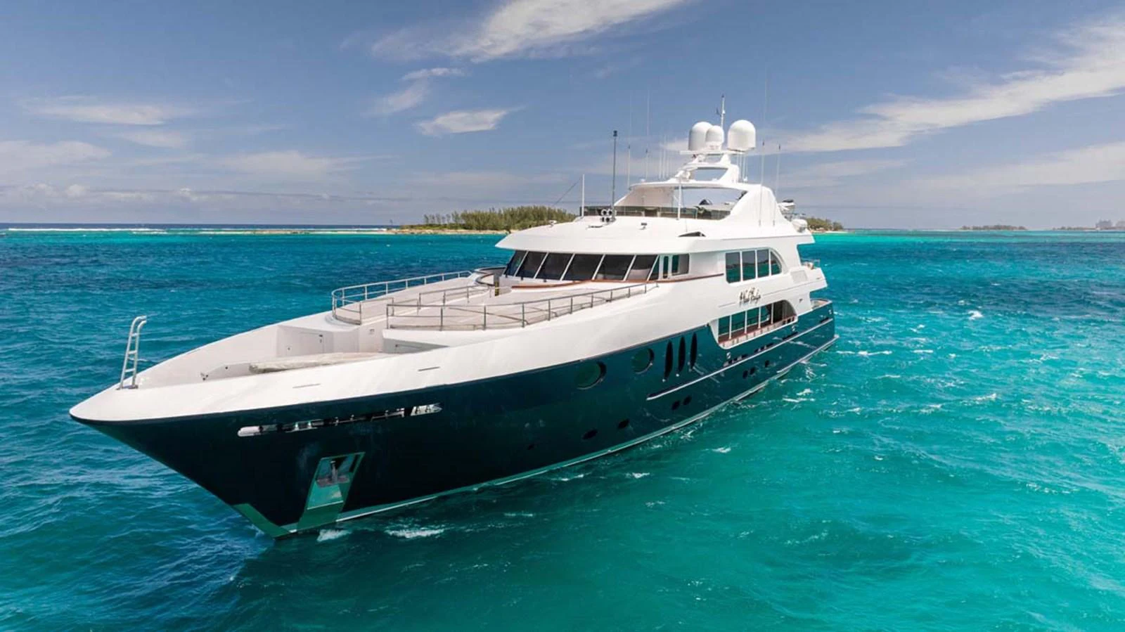 a boat in the water aboard NICOLE EVELYN Yacht for Sale
