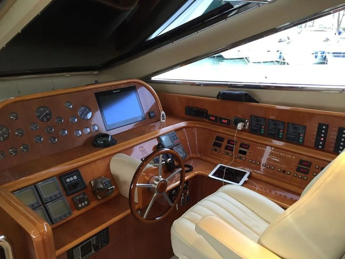 a control panel in a control room aboard YAIZA Yacht for Sale