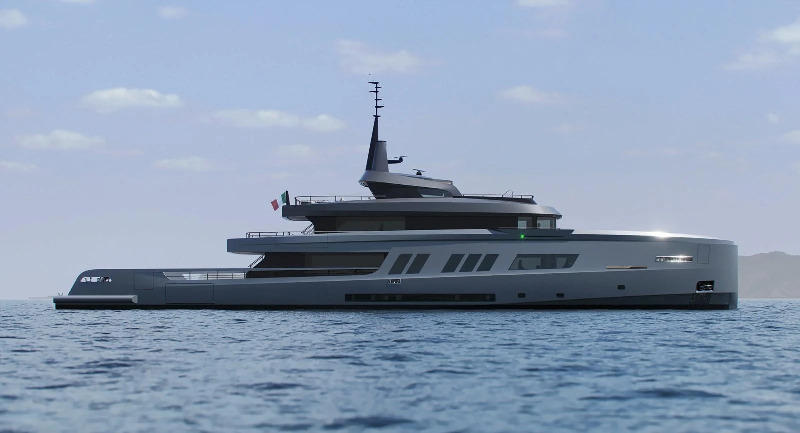 A sleek and modern yacht glides gracefully on the open water under a clear sky. aboard BERSERK 47 Yacht for Sale