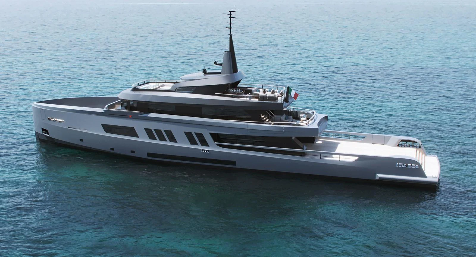 A sleek and modern yacht glides gracefully on clear blue waters. aboard BERSERK 47 Yacht for Sale