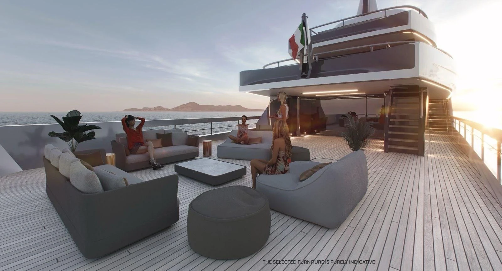 The spacious aft deck offers luxurious seating and stunning ocean views. aboard BERSERK 47 Yacht for Sale