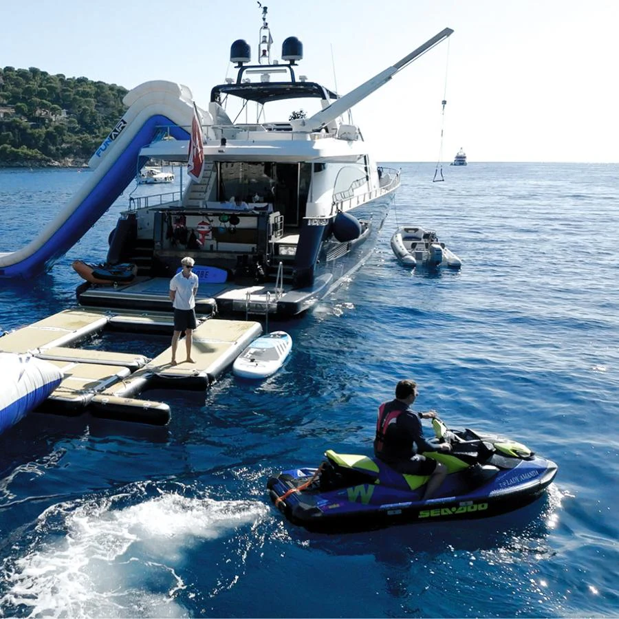 a group of people on a boat aboard LADY AMANDA Yacht for Sale