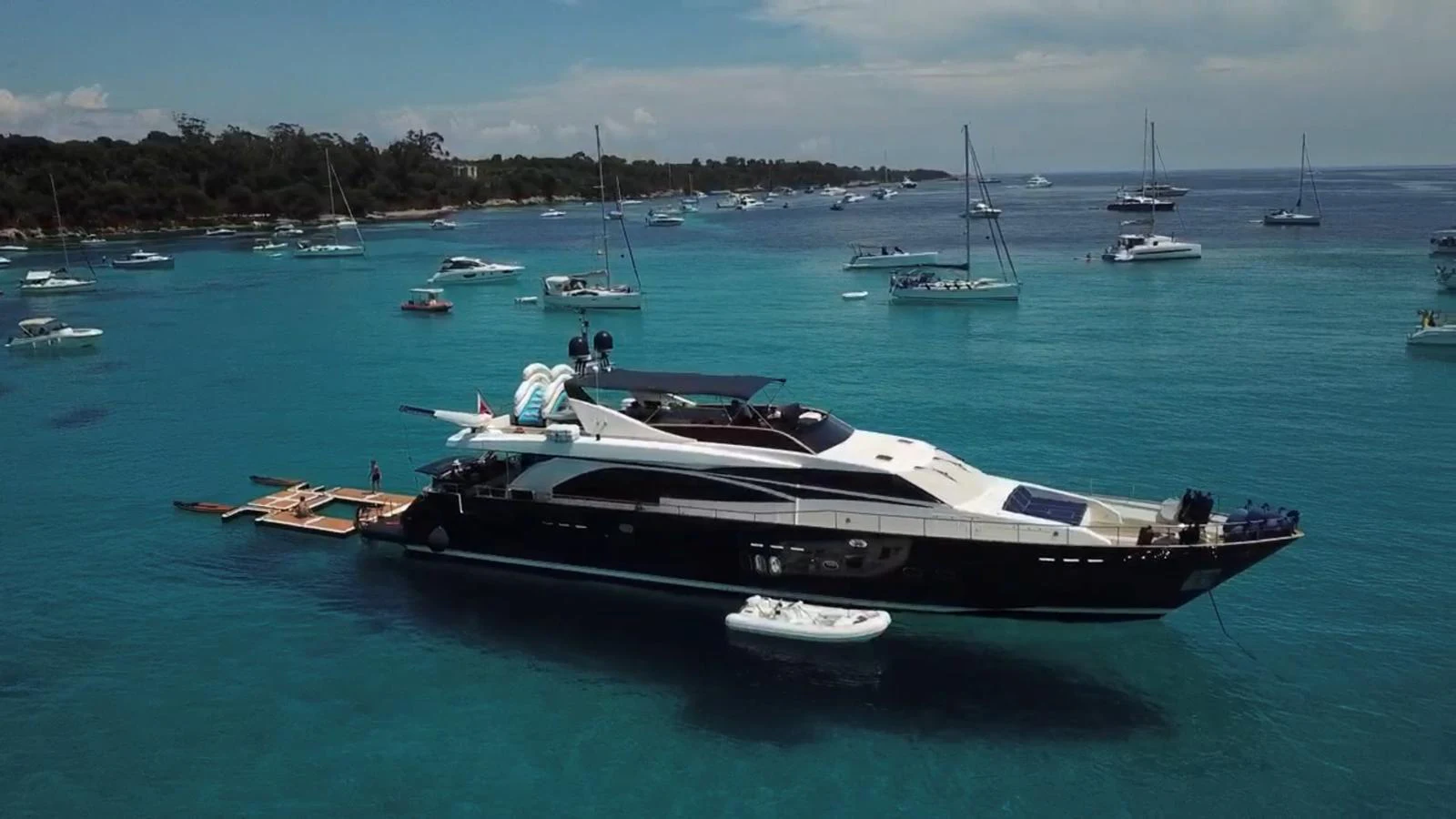 a boat in the water aboard LADY AMANDA Yacht for Sale