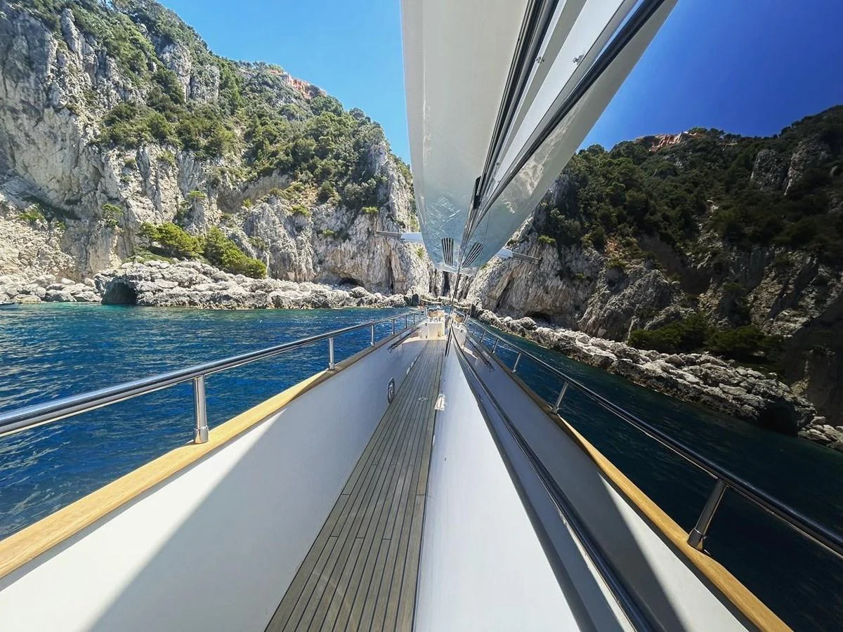 a bridge over water aboard LADY AMANDA Yacht for Sale
