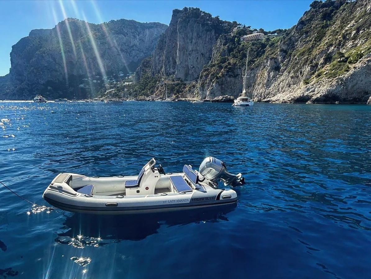 a boat in the water aboard LADY AMANDA Yacht for Sale