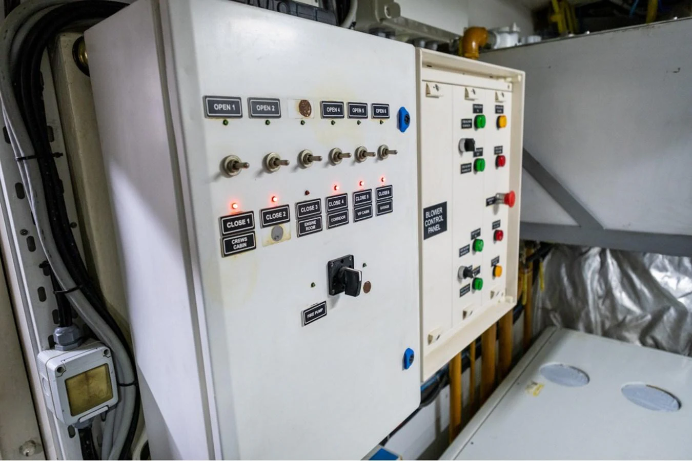 The image showcases the yacht's electrical control panel, highlighting its technical sophistication. aboard PARSLEY Yacht for Sale