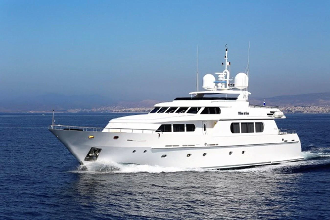 a large white boat aboard MILOS AT SEA Yacht for Sale