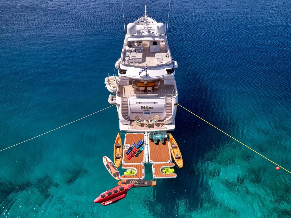 a boat in the water aboard MILOS AT SEA Yacht for Sale