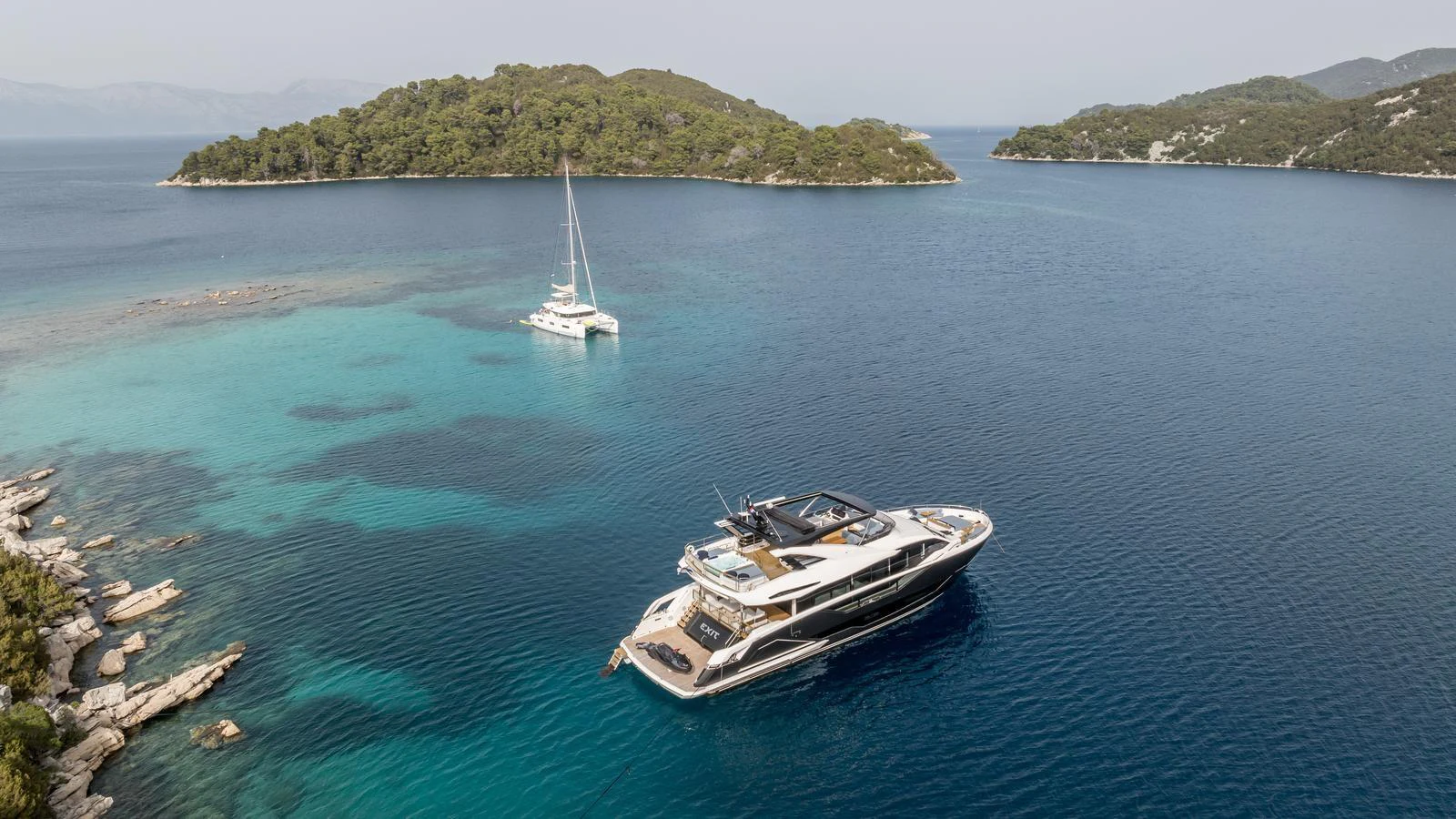 a boat on the water aboard EXIT Yacht for Sale