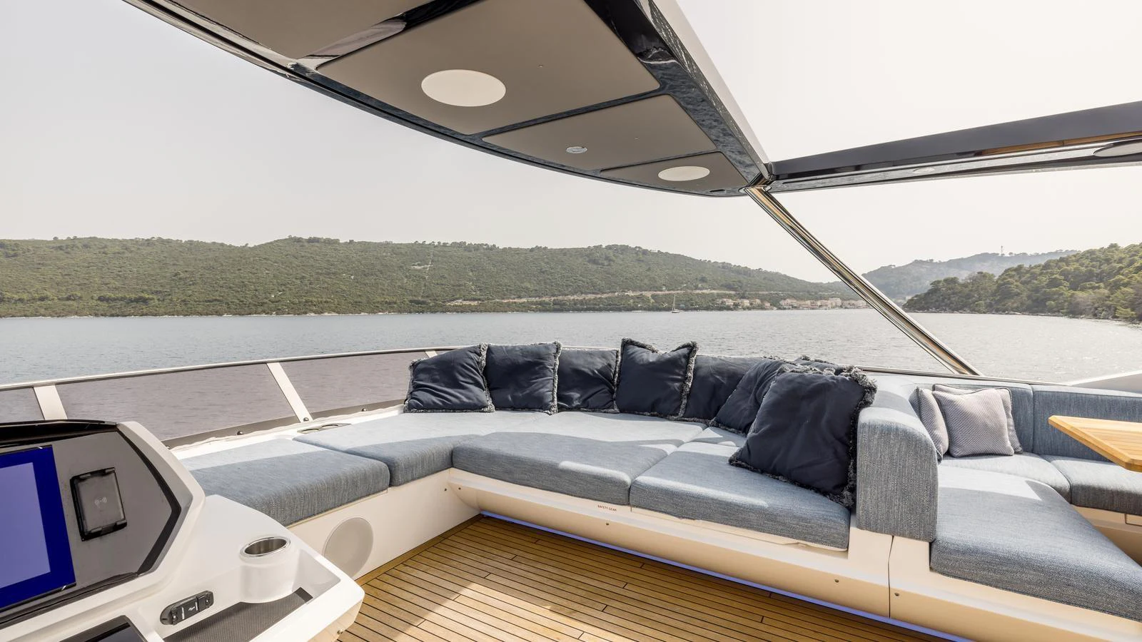 inside of a car aboard EXIT Yacht for Sale