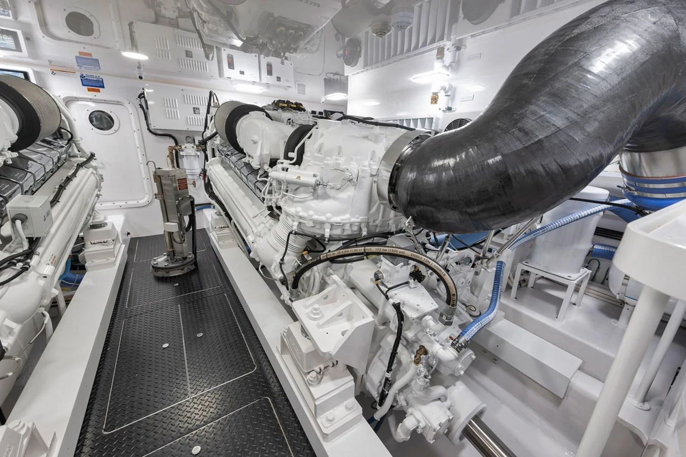 The engine room showcases powerful machinery and meticulous engineering. aboard LADY SURFBUM Yacht for Sale