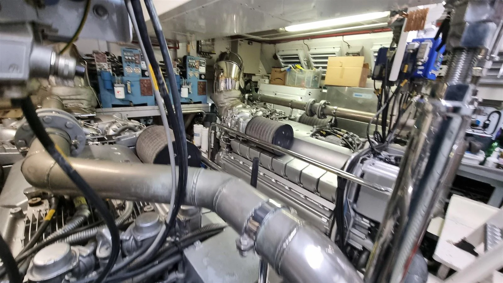 a machine with many wires aboard MANU Yacht for Sale