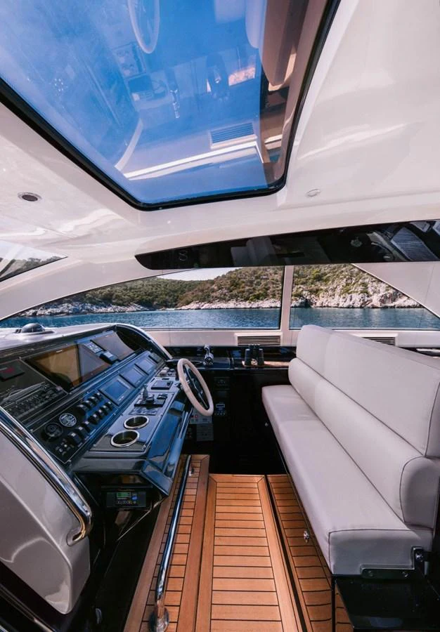 inside of a car aboard WHO CARES Yacht for Sale