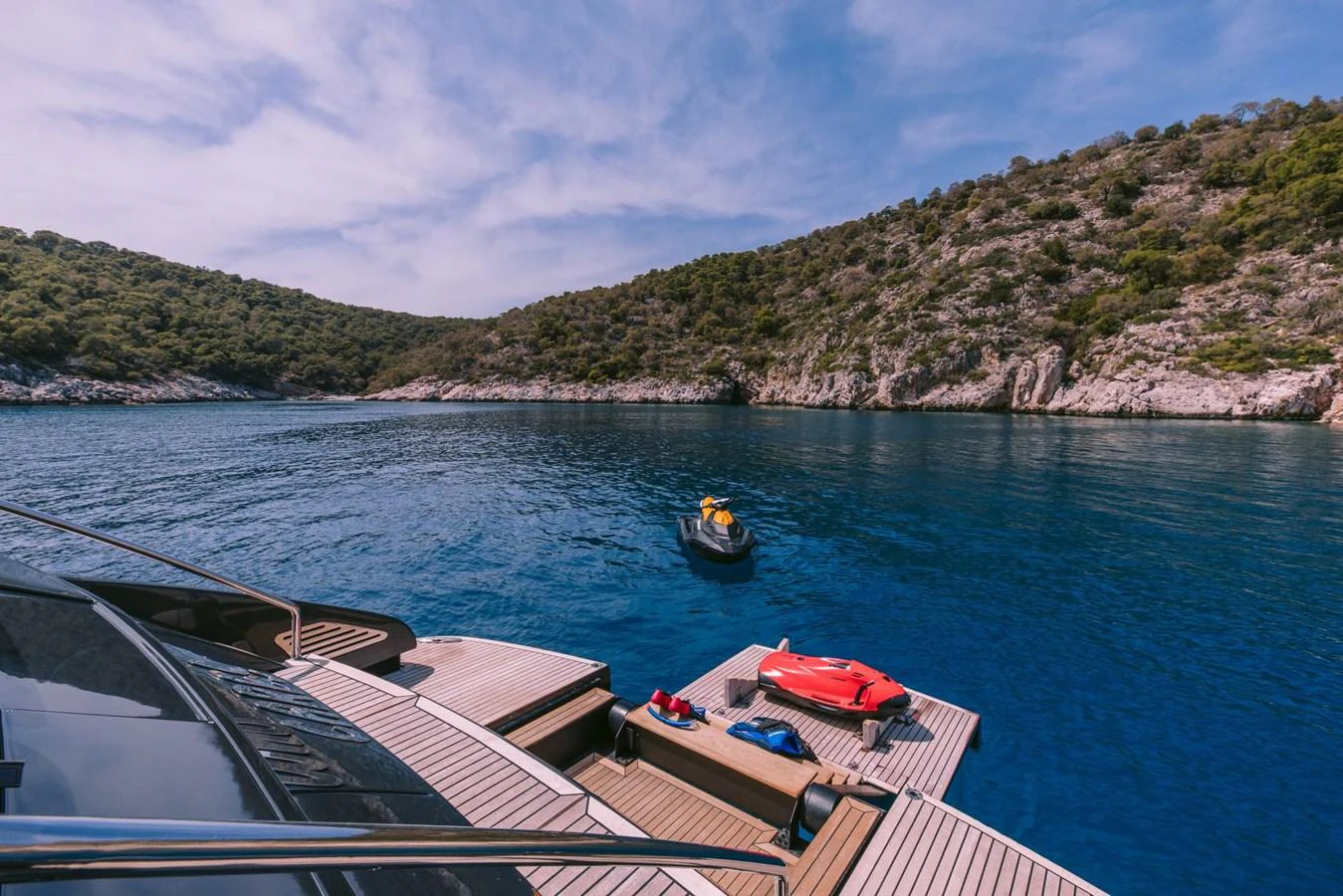 a boat on the water aboard WHO CARES Yacht for Sale