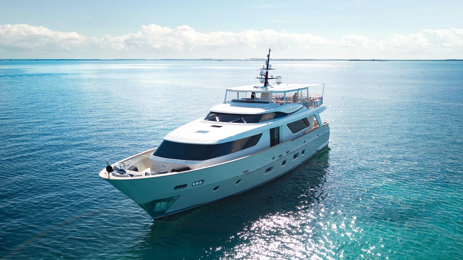 a white boat in the water aboard FONTANA Yacht for Sale
