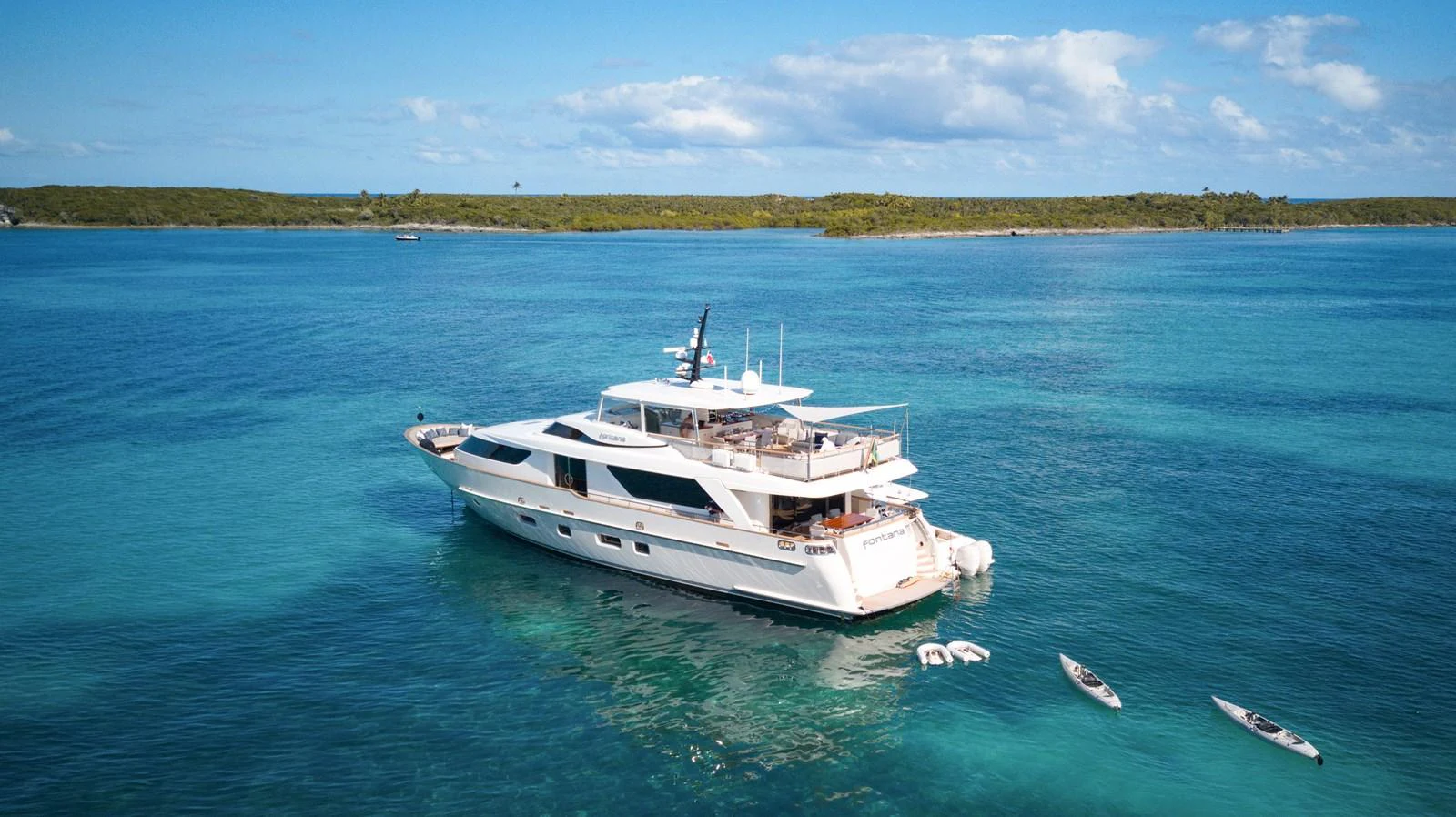 a white boat in the water aboard FONTANA Yacht for Sale