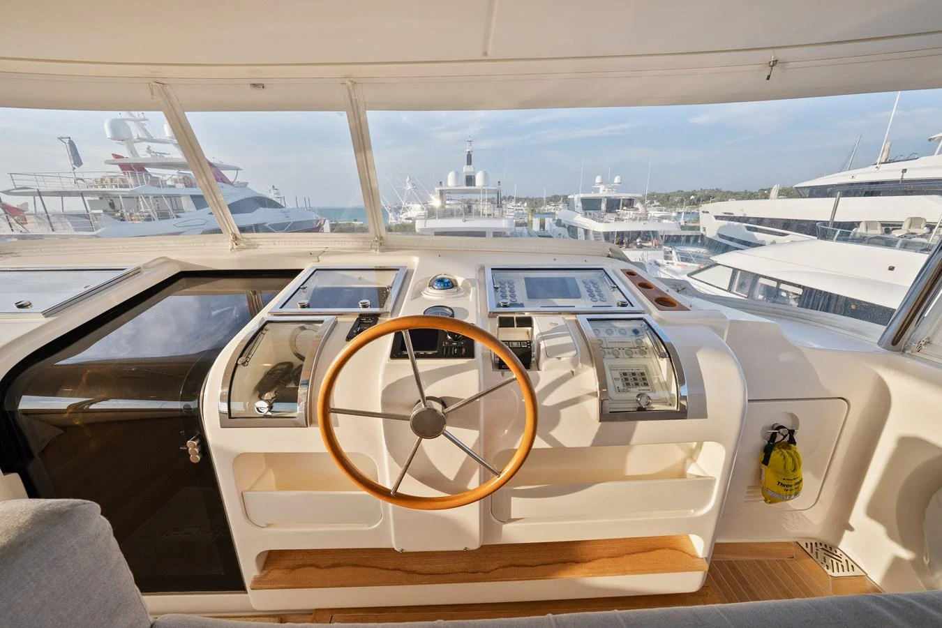 the inside of a car aboard FONTANA Yacht for Sale