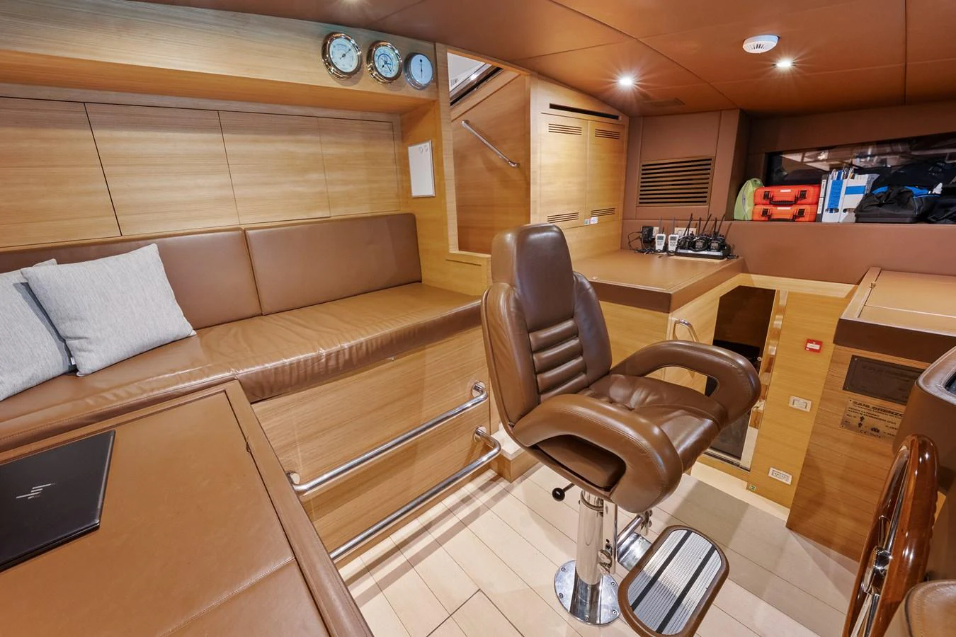 a room with a couch and a chair aboard FONTANA Yacht for Sale