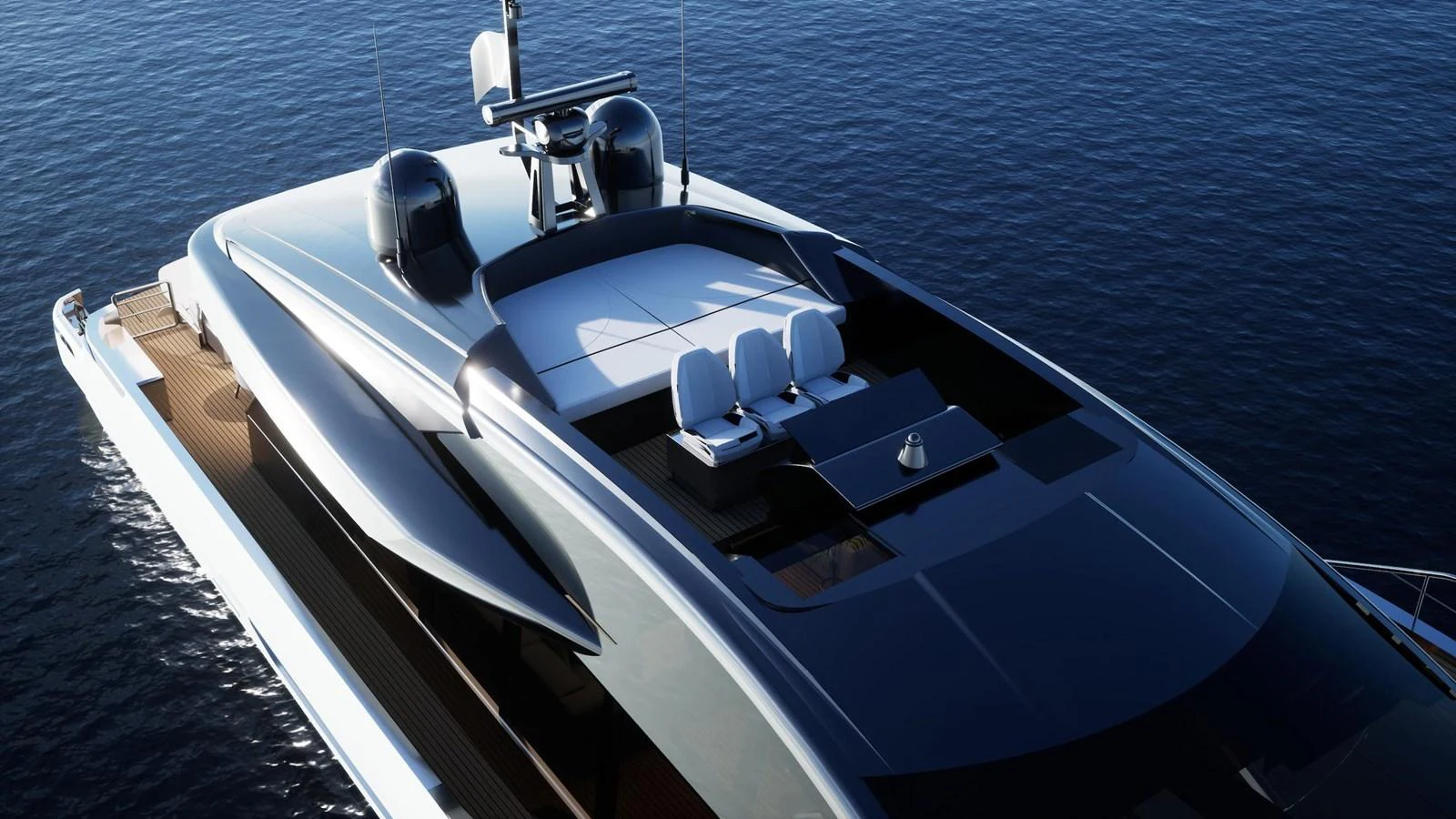 A sleek and modern flybridge with luxurious seating and a stunning view of the open water. aboard FILIPPETTI S90-01 Yacht for Sale