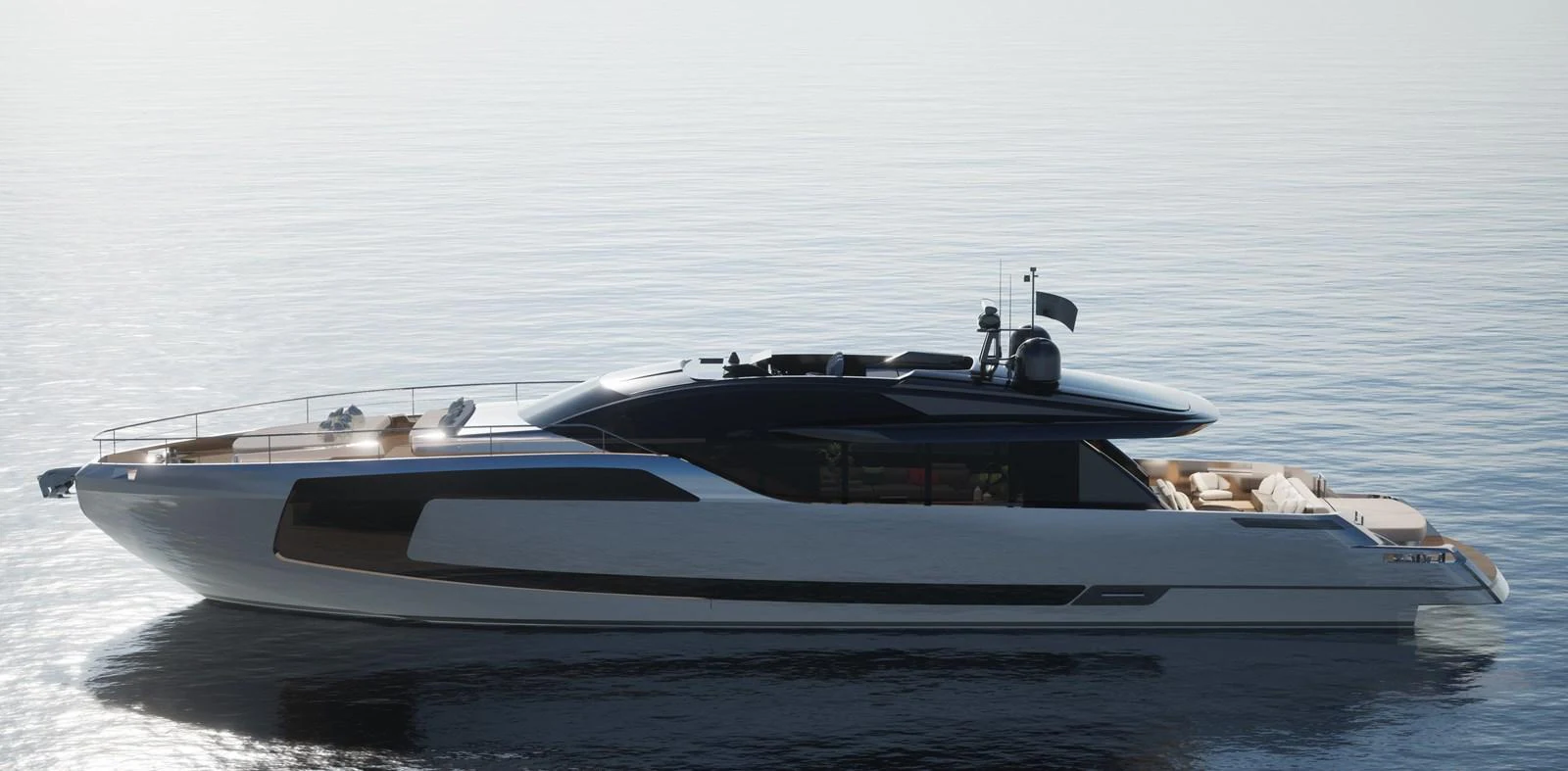 A sleek and modern yacht glides gracefully on calm waters, showcasing its elegant design. aboard FILIPPETTI S90-01 Yacht for Sale