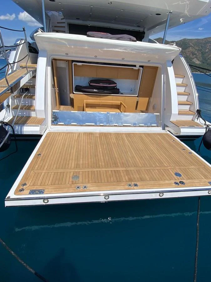 a boat with a deck aboard SHABBY OF THE SEAS Yacht for Sale