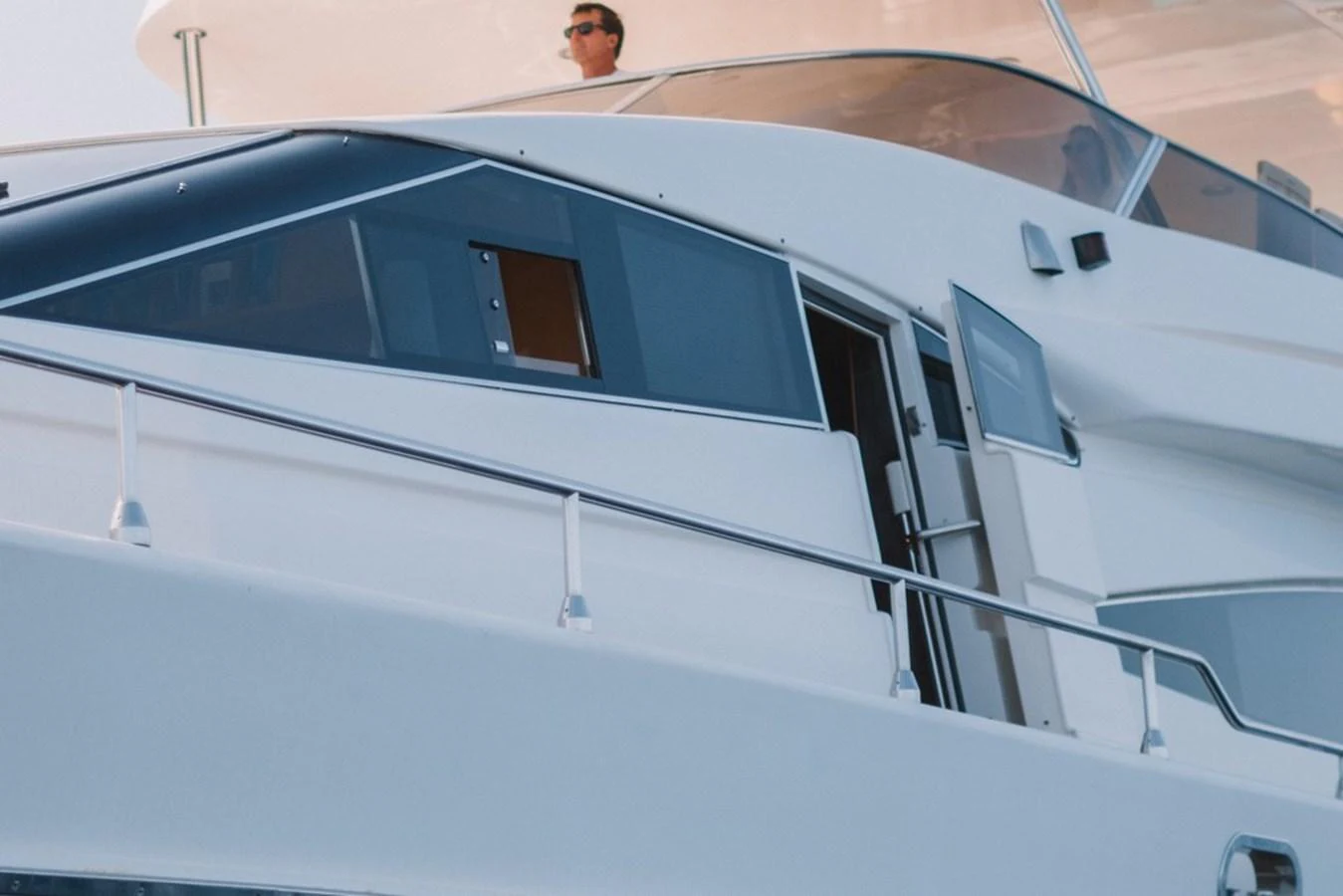 The sleek exterior of the yacht showcases modern design and clean lines. aboard ASTONDOA 82 GLX Yacht for Sale