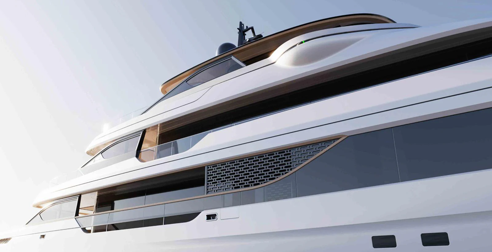 A sleek and modern yacht exterior showcasing its elegant lines and luxurious design. aboard ADMIRAL PANORAMA 50/04 Yacht for Sale