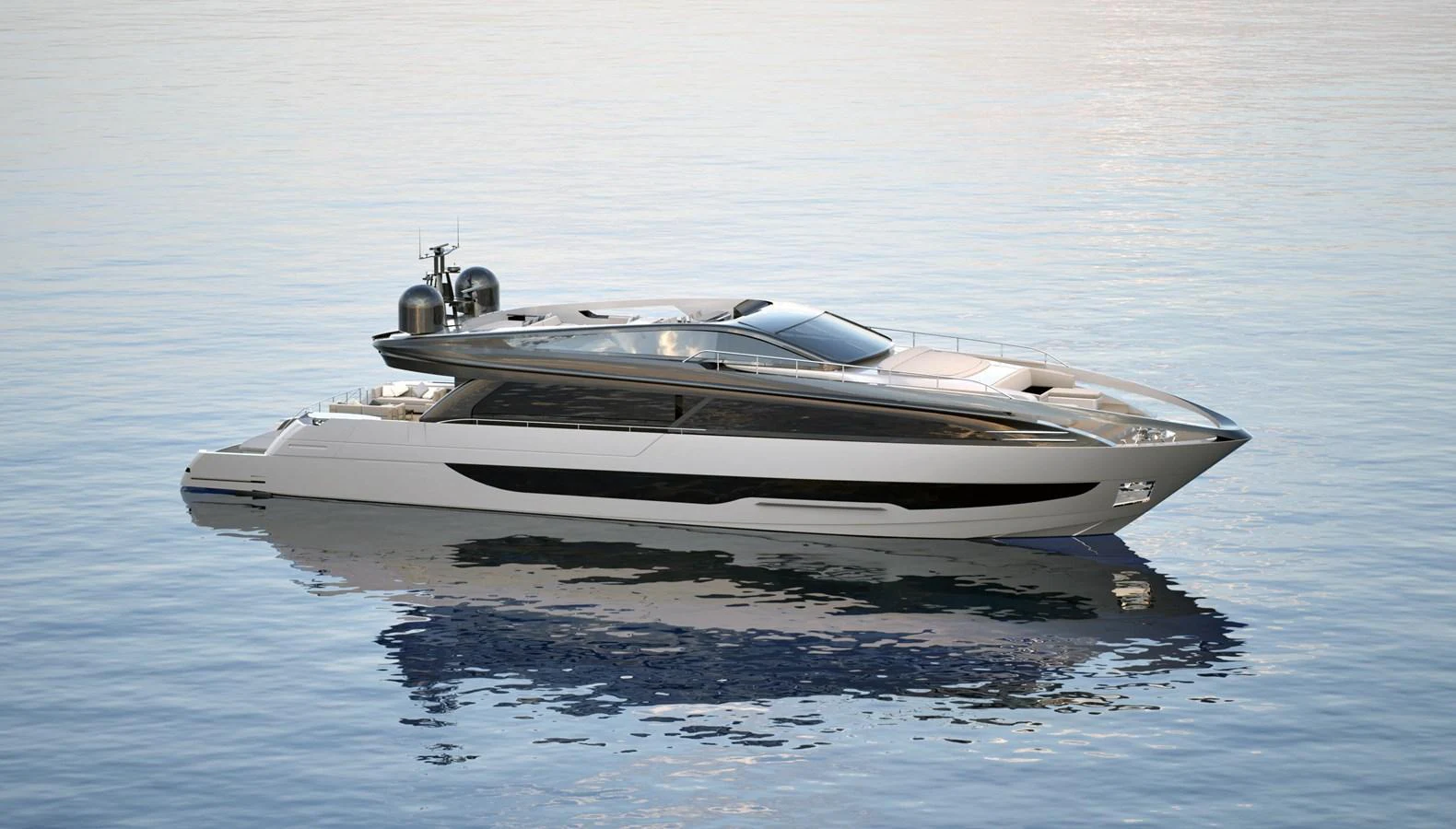 A sleek and modern yacht glides gracefully on calm waters, showcasing its elegant design. aboard FILIPPETTI S100 Yacht for Sale